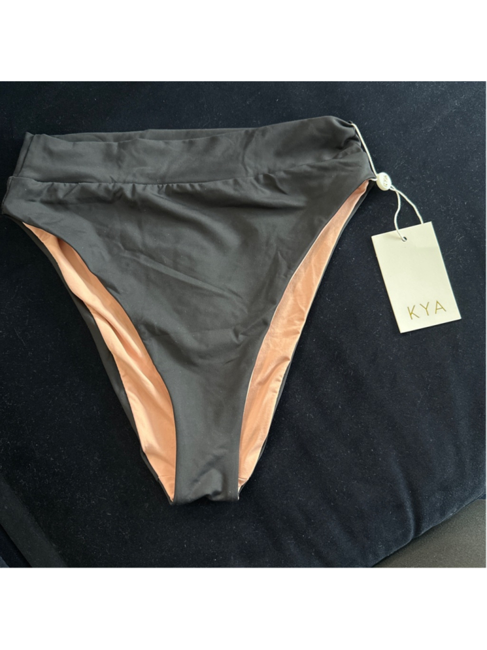 KYA| Reversible Bikini Bottom| Isla|Black/Bellini| $85 retail| NWT| S